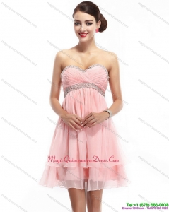 Discount Sweetheart 2015 Dama Dress with Beading and Ruching