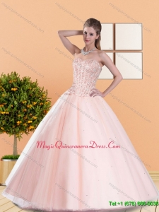 2015 Luxury Sweetheart Ball Gown Quinceanera Dresses with Beading and Ruffled Layers