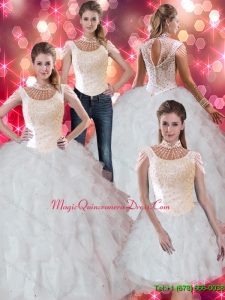 Sophisticated Ruffles and Beaded Fashionable Quinceanera Gown for 2015
