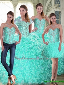 Latest Brush Train Ball Gown Custom Made Quinceanera Dress with Beading and Ruffles