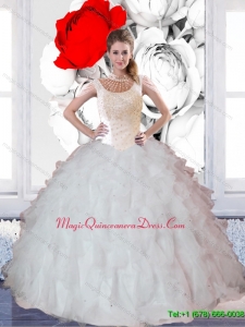Romantic Ball Gown Ruffles and Beaded Quinceanera Dresses for 2015