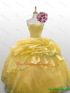 2015 Custom Made Ball Gown Quinceanera Dresses with Appliques Layers