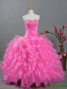 2015 Fast Delivery Quinceanera Dresses with Sweetheart in Organza