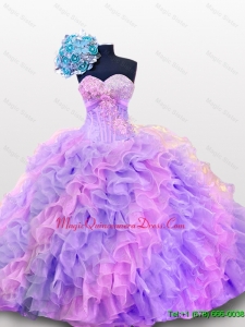 2015 Fast Delivery Quinceanera Dresses with Sequins and Ruffles