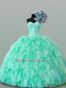 2015 Fast Delivery Sweetheart Quinceanera Dresses with Beading and Ruffles