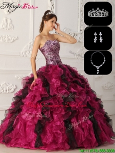 Hot Sale Organza Ruffles Quinceanera Gowns in Multi Color