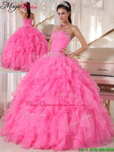Plus Size Hot Pink Ball Gown Strapless Quinceanera Dresses