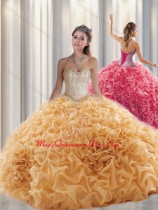 Cute Ball Gown Sweetheart Beading Quinceanera Dresses with Brush Train