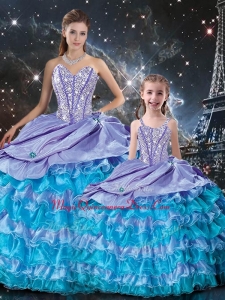 New Arrivals Ball Gown Beading and Ruffled Layers Princesita with Quinceanera Dress