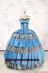 Unique Beading Sweetheart Ball Gown Quinceanera Dresses for 2015
