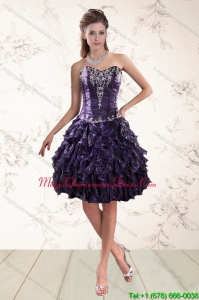 Pretty Sweetheart Ruffles and Embroidery Dama Dresses for 2015