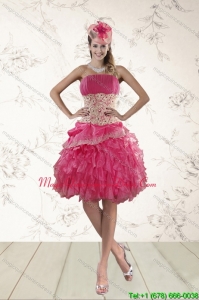 Discount 2015 Strapless Dama Dresses with Appliques and Ruffles