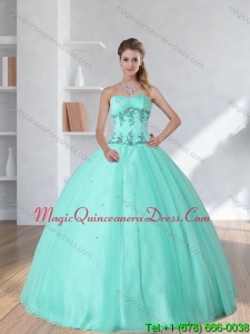 Hot Sale Appliques and Beading Sweetheart 2015 Dress for Quince