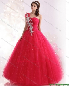 Modern One Shoulder Dresses for a Quinceanera with Beading for 2015