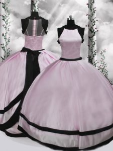 Hot Sale Pink Zipper 15th Birthday Dress Ruching Sleeveless Floor Length