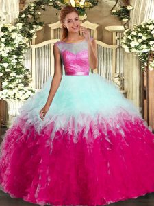 Fashionable Sleeveless Backless Floor Length Ruffles Sweet 16 Dresses