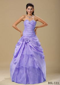 Most Popular Lilac A-line Floor-length Quinceaneras Dress with Flower