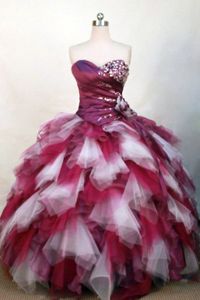 Colorful Beaded Sweetheart Ruffles Sweet Sixteen Quinceanera Dresses