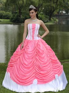 Watermelon Strapless Ball Gown Sweet Sixteen Dresses Pick-ups in Peabody
