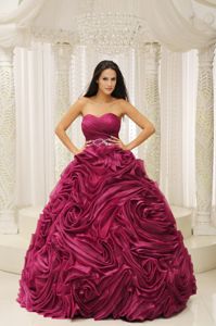 Fabulous Red Sweet Sixteen Quinceanera Dresses with Rolling Flowers