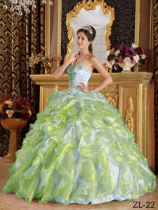 Embroidery and Ruffles Multi-Color Quinceanera Dress near Port Angeles