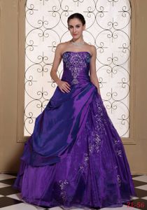 Taffeta and Organza Quinceanera Dresses with Embroidery in Mejillones Chile