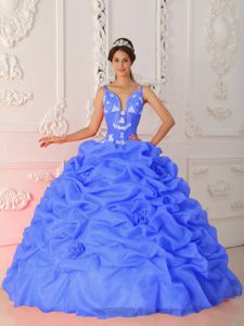 Floor-length Appliqued Quinceanera Gown Dress in Blue in Falls Church VA