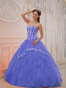 Sweetheart Appliqued Lavender Sweet 16 Dresses with Ruffles in Conyers