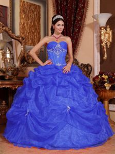 Sweetheart Royal Blue Beaded Quinceanera Gowns with Pick Ups in Tampa