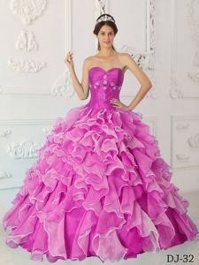 Diamonds Ruffles and Ruching Decorated Dress for Quince near Silverdale