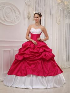 White and Red Pick Ups and Beading Sweet Sixteen Dresses near Gig Harbor