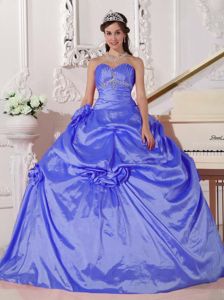 Affordable Sweetheart A-line Quinceanera Dresses in Blue with Ruching
