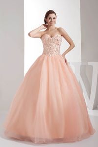 Beaded Sweetheart Quinceanera Gown Dresses in Baby Pink in Livermore