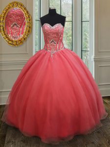 Eye-catching Floor Length Pink Sweet 16 Quinceanera Dress Sweetheart Sleeveless Lace Up