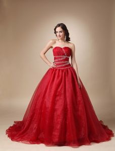 Wine Red Sweetheart Ruching Beading Quinceanera Dress in Rouen France