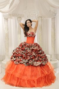 Leopard Beading for Quinceaneras Dress in Allgood with Pick-ups Decorate